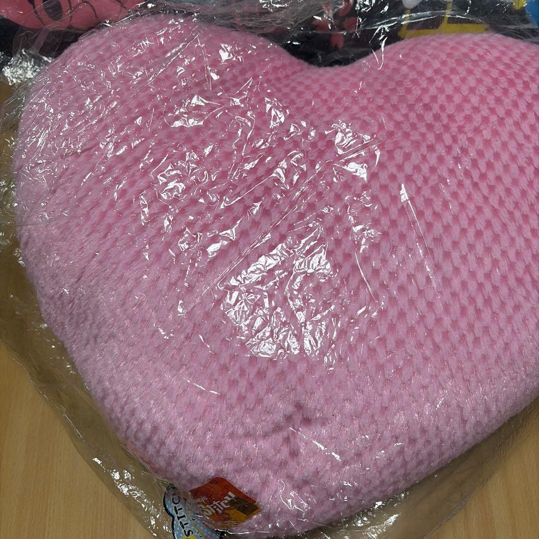 スティッチ クッション　ハート型クッション　ロングピロークッション　２点セット