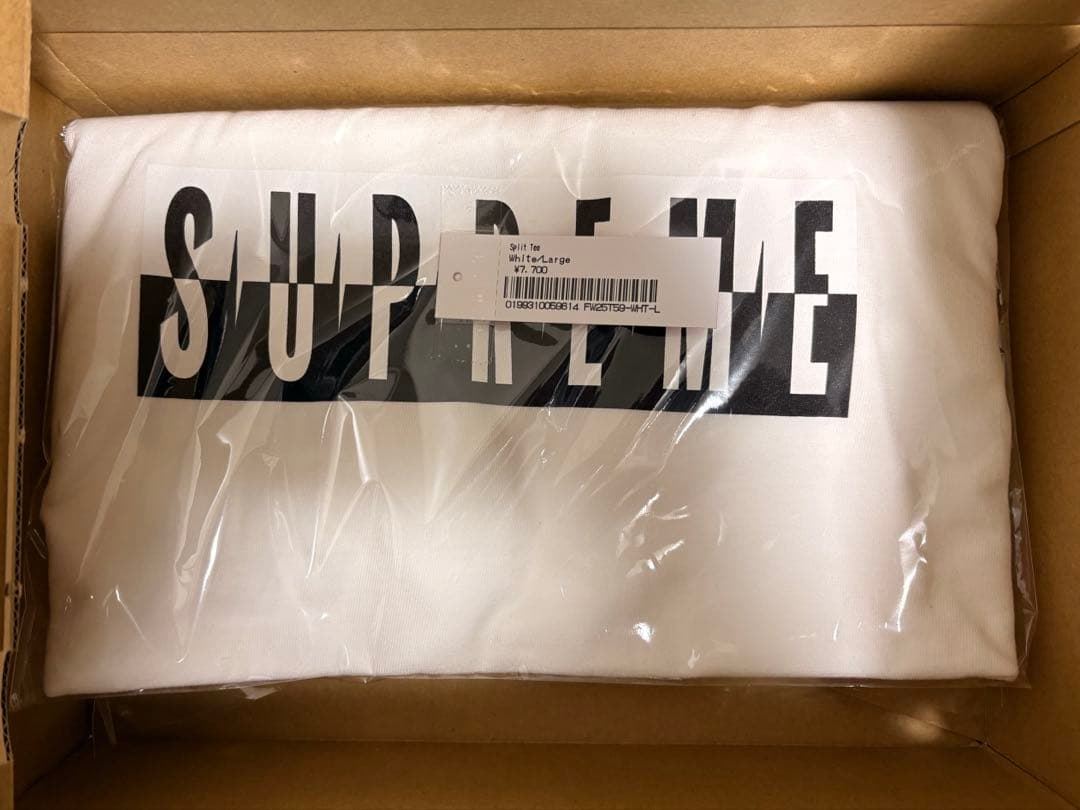 25FW Supreme Split Tee White L スプリット