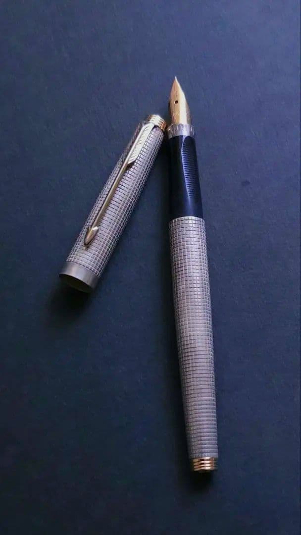 パーカー　75 シズレ　万年筆 M 中字　スターリングシルバー　超音波洗浄済