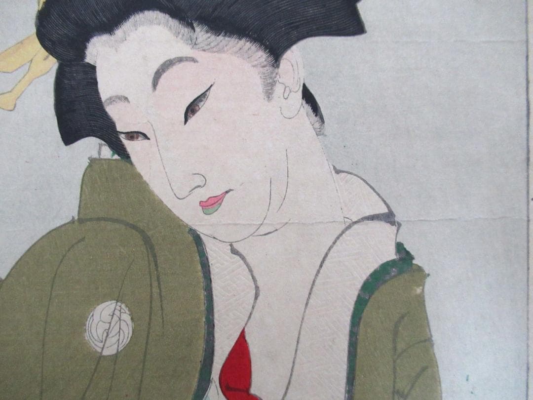 月岡 芳年作 浮世絵 「近世人物氏 やまと新聞付録 第十八 河瀬某の妻」当時物