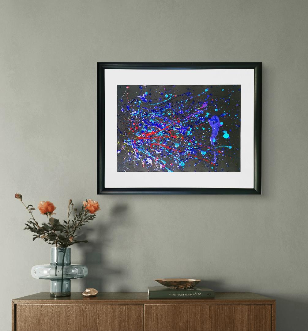 美しき破裂 / 抽象画 53×44㎝ 額縁セット 原画1点のみ モダンアート