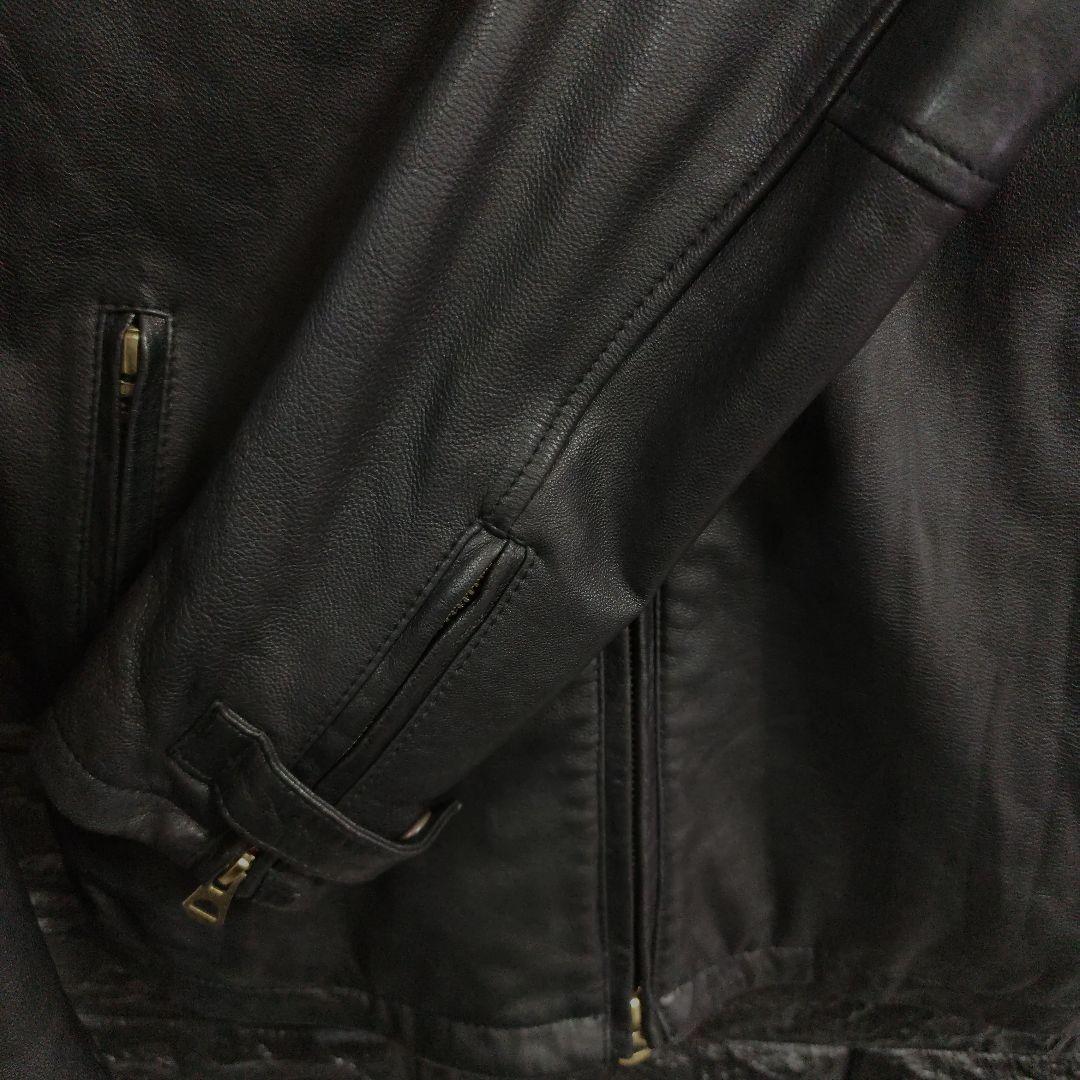 超美品　R.NEWBOLD　黒ゴートレザー（山羊革）シングルライダースジャケット