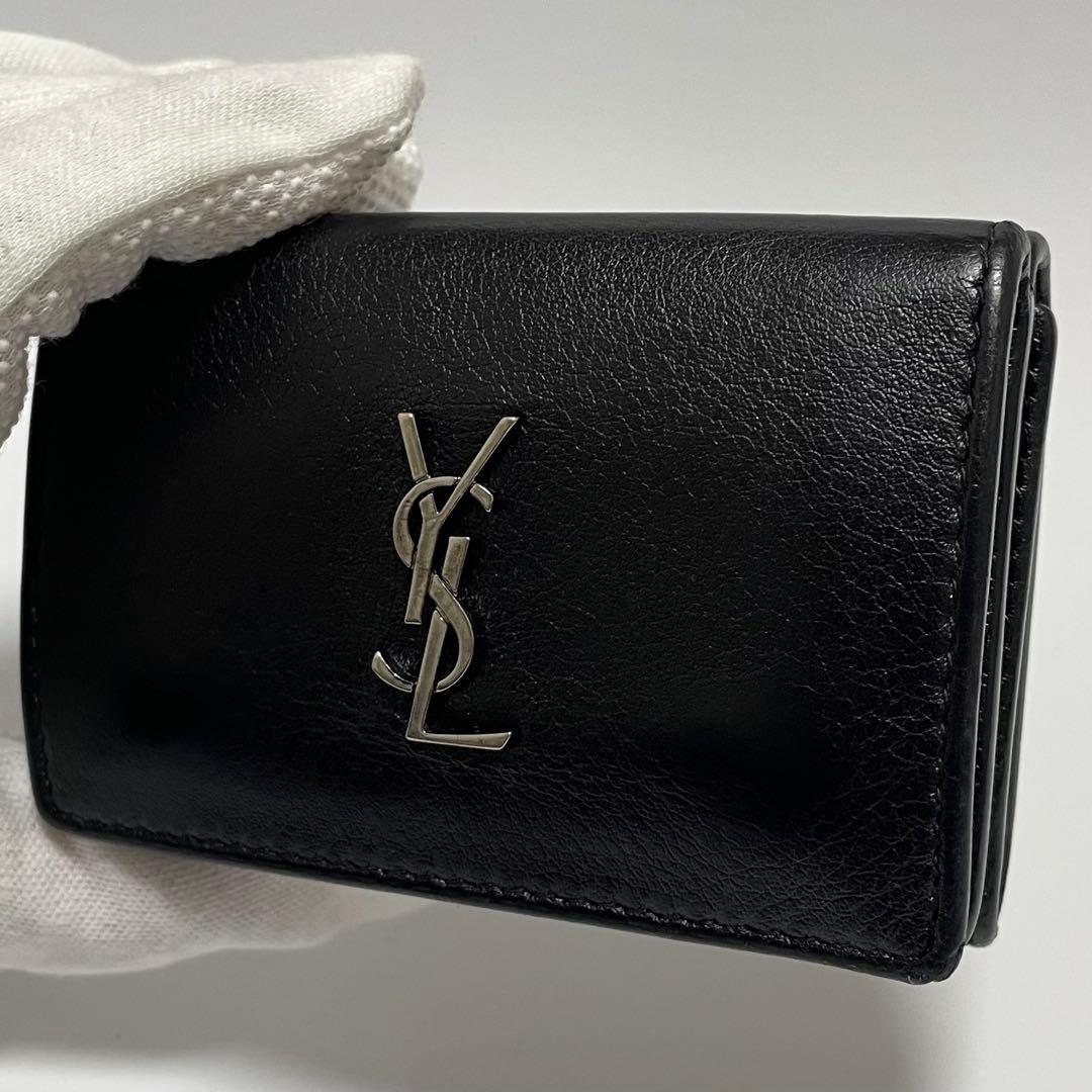 SAINT LAURENTブラック YSL財布 ミニ財布 三つ折り財布 美品