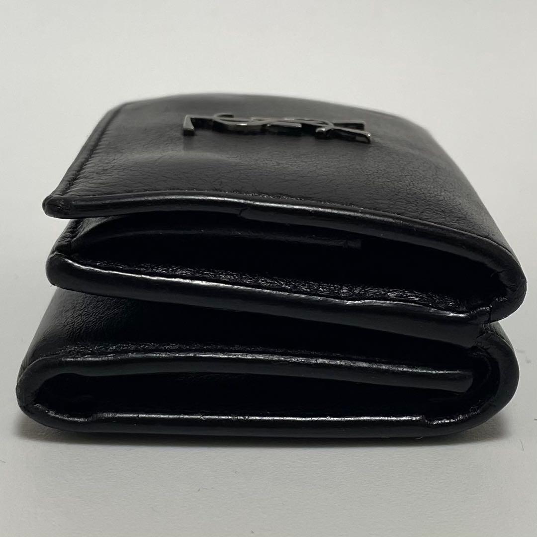 SAINT LAURENTブラック YSL財布 ミニ財布 三つ折り財布 美品