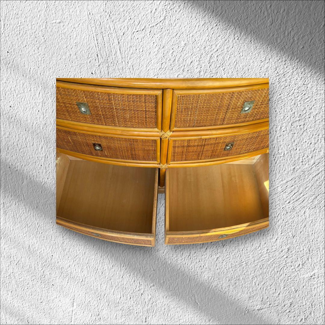 【美品】ラタン チェスト 6段 籐家具 収納棚 たんす 衣類収納アジアンコイズミ