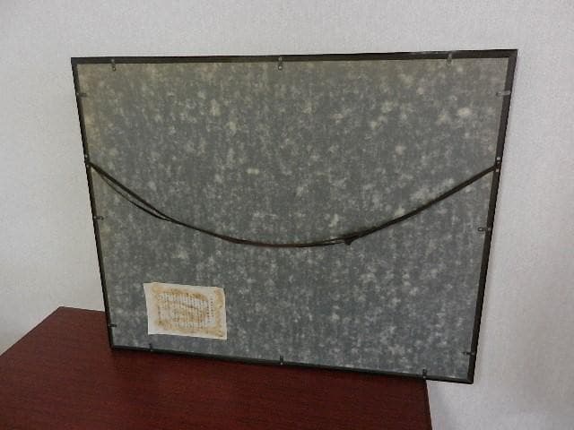 額装正絹染め江戸時代風俗絵「職人尽絵・機織図（しょくにんづくしえ・はたおりず）」