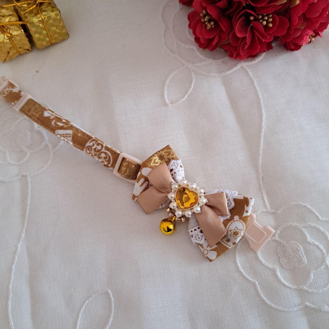 クリスマスシリーズ(金色)わんちゃん猫ちゃん用首輪