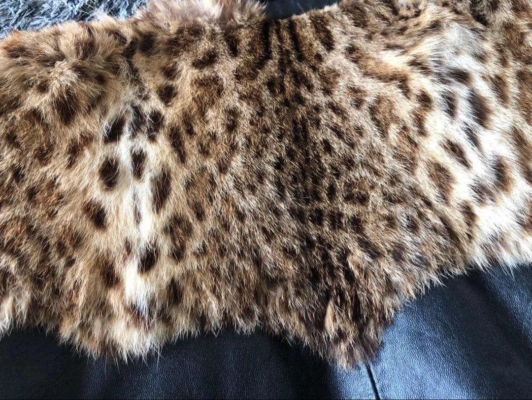 90s ヴィンテージ　レオパード　ファー　レザージャケットY2K archive