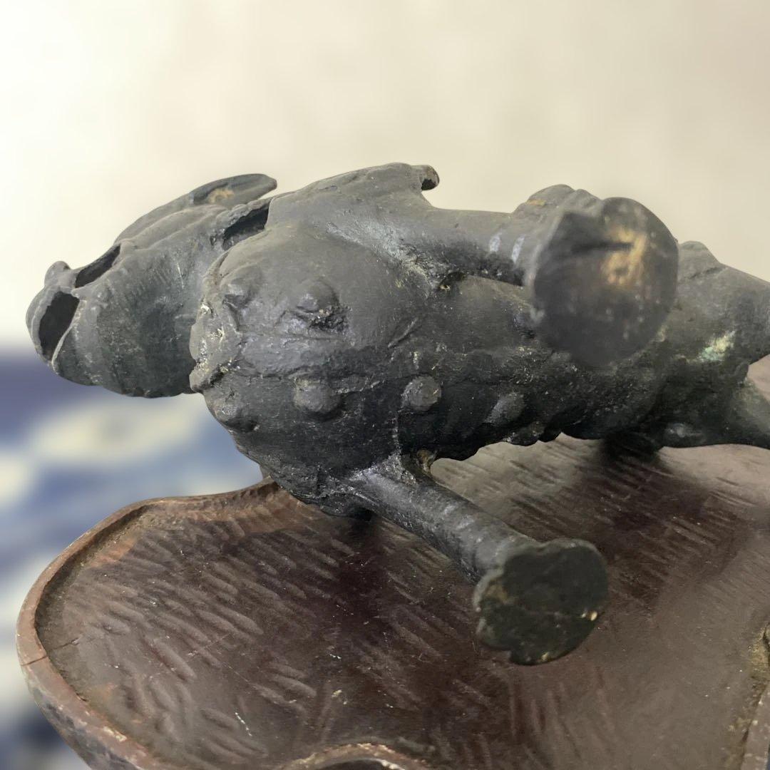 銅器　獅子　置物