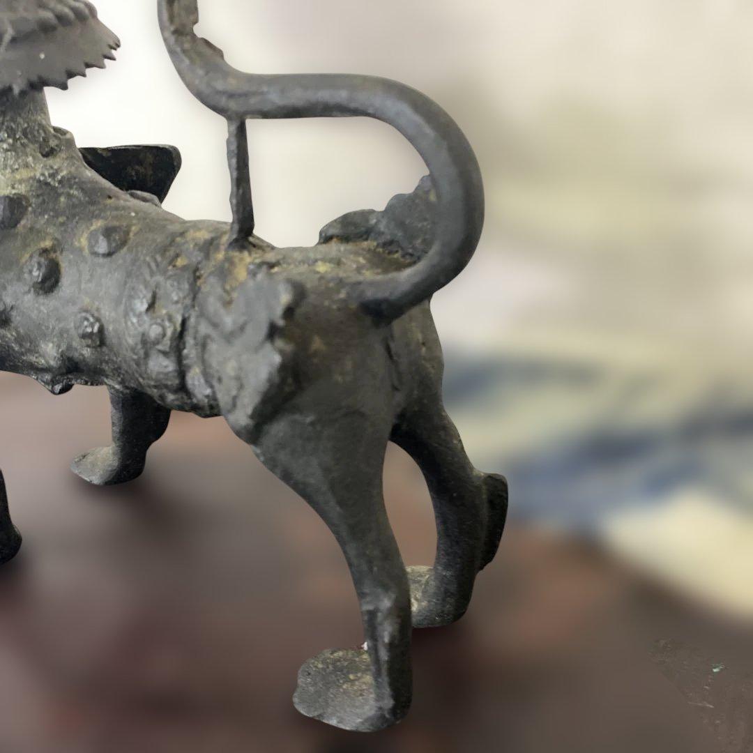 銅器　獅子　置物