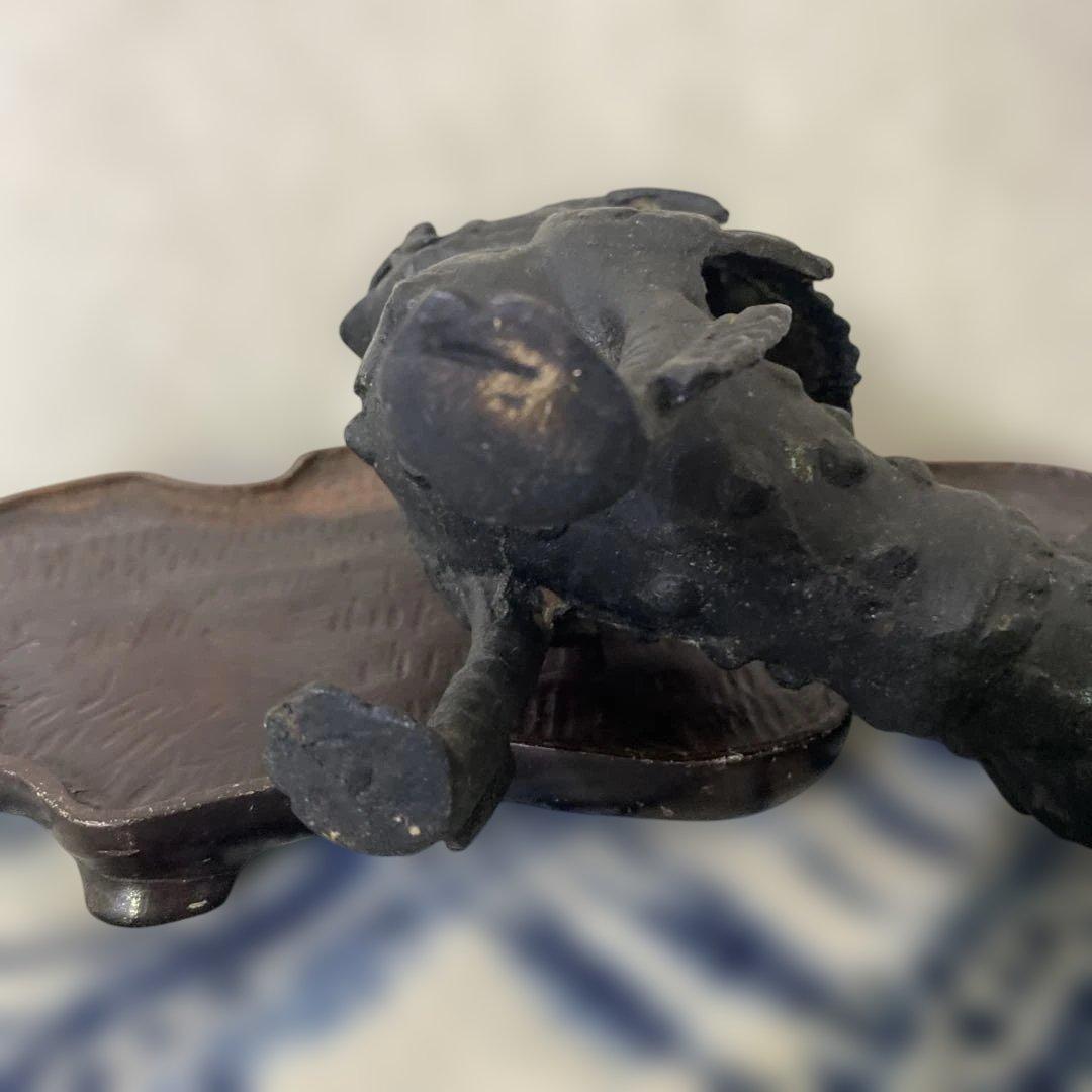 銅器　獅子　置物