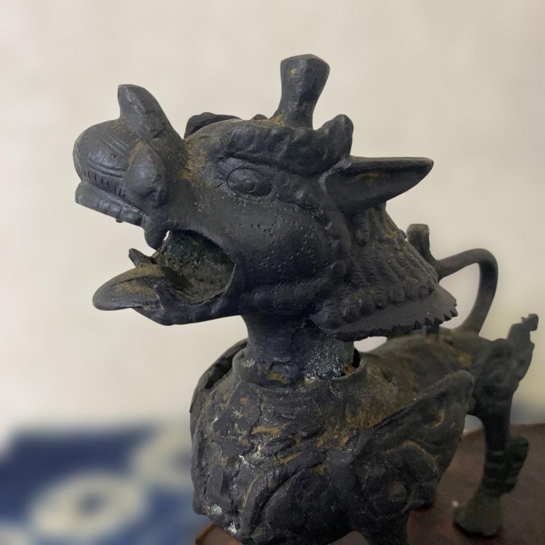 銅器　獅子　置物