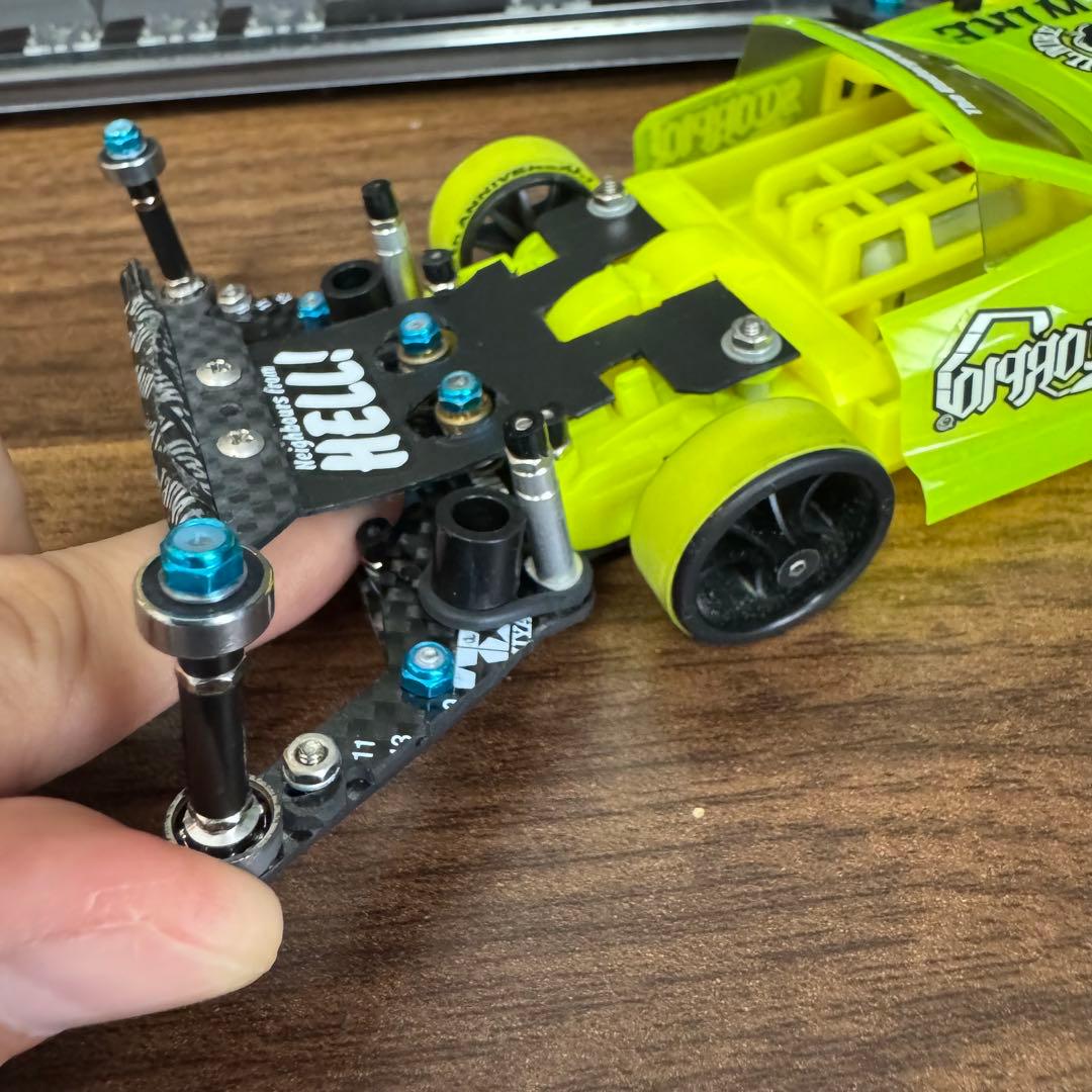 【HANA専用】ミニ四駆 MSフレキ 蛍光イエロー ラウディーブルカスタム完成品