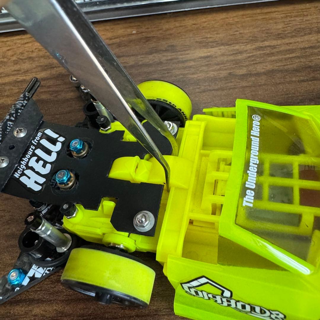 【HANA専用】ミニ四駆 MSフレキ 蛍光イエロー ラウディーブルカスタム完成品