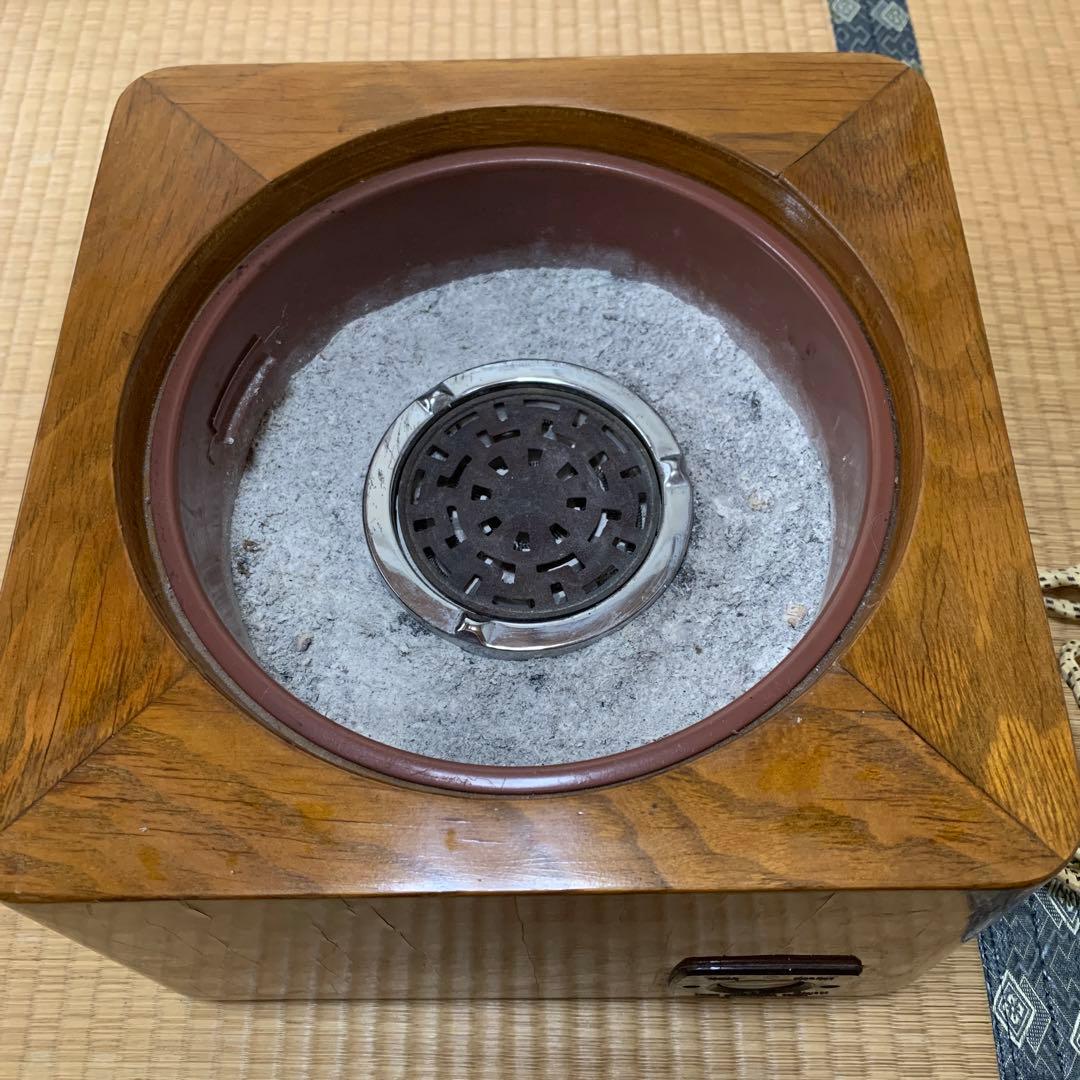 日立　電気火鉢　木製　火鉢　レトロ　昭和レトロ　木製火鉢　アンティーク