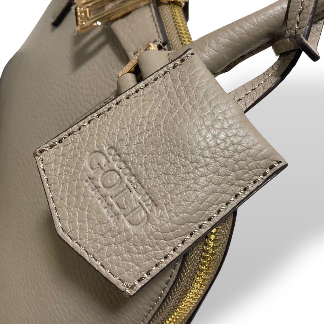 【未使用級】ココセリュクスゴールド　トートバッグ　ハンド　オールレザー　グレー