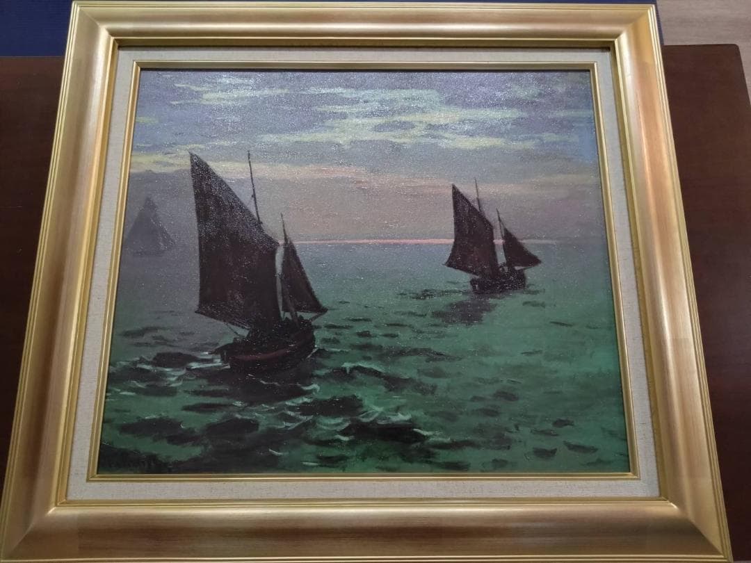 【希少】クロード・モネ「海上の釣り船」10号(69cm×62cm)複製画