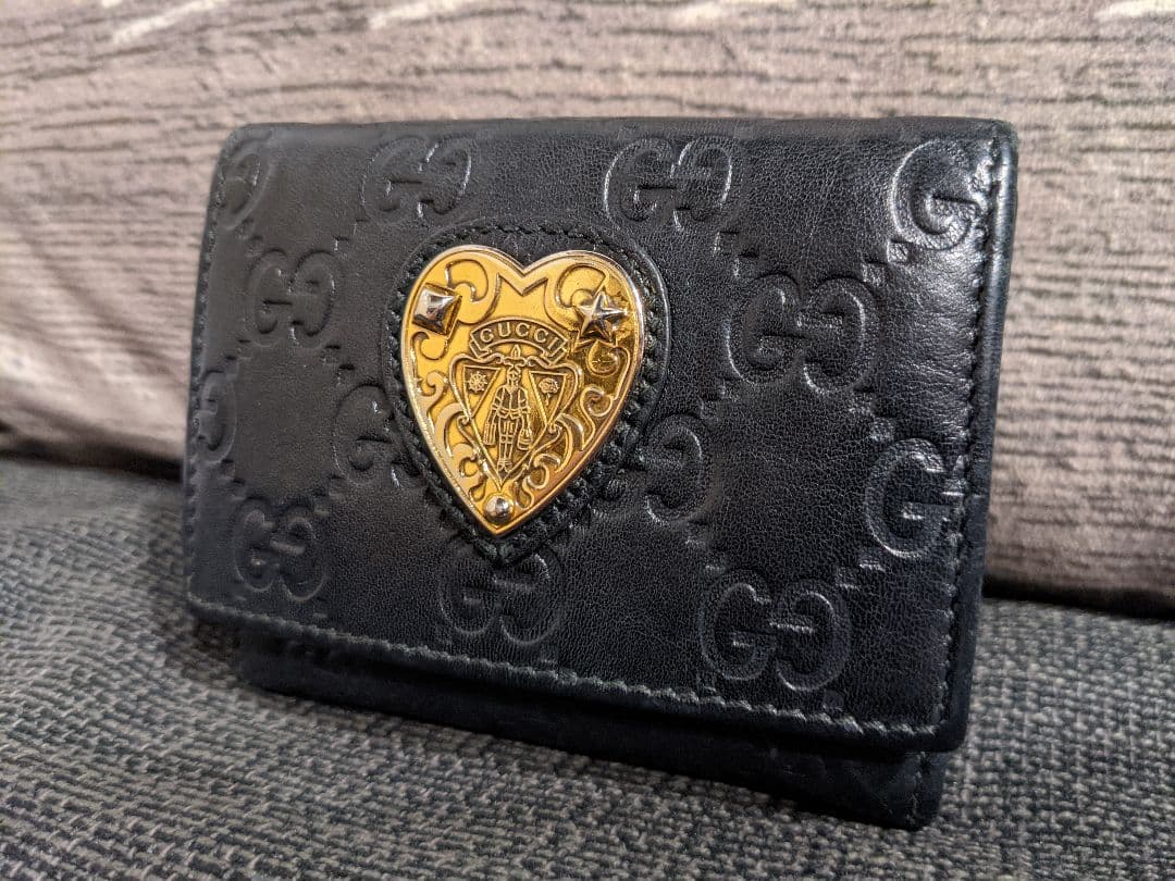 グッチ 財布 三つ折り シマ コンパクト ミニ Wホック 303490