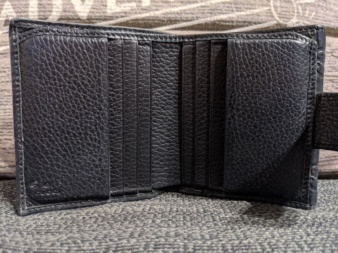 グッチ 財布 三つ折り シマ コンパクト ミニ Wホック 303490