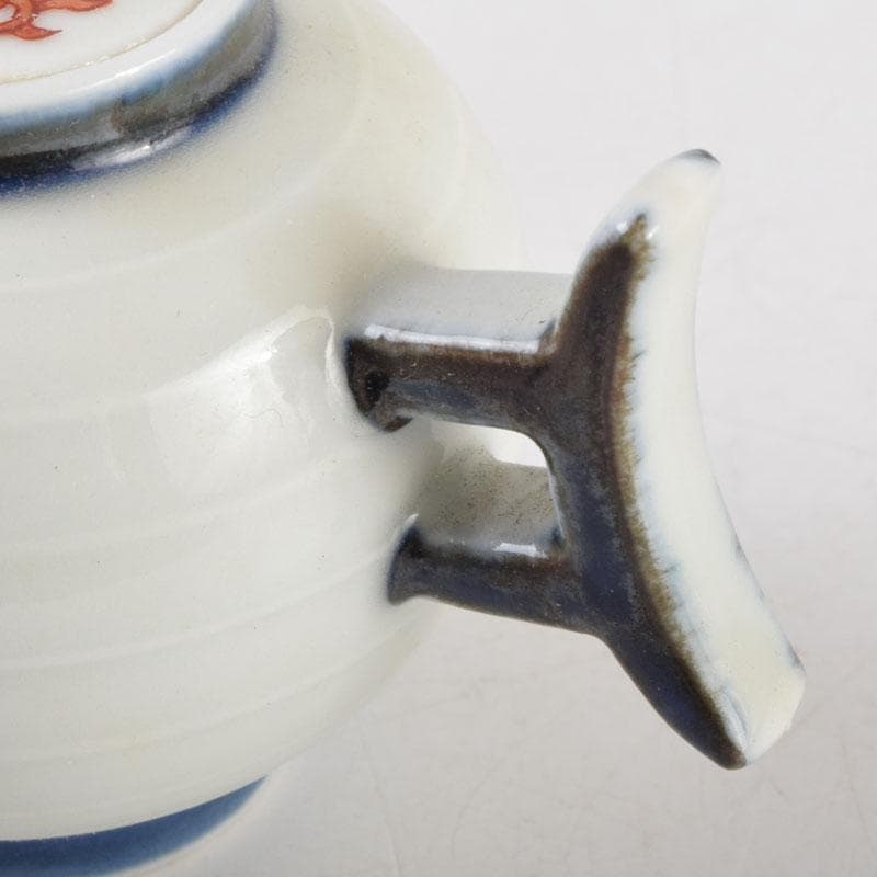 平安　丹祐造　色絵　山水人物文　水滴　共箱　V　8798