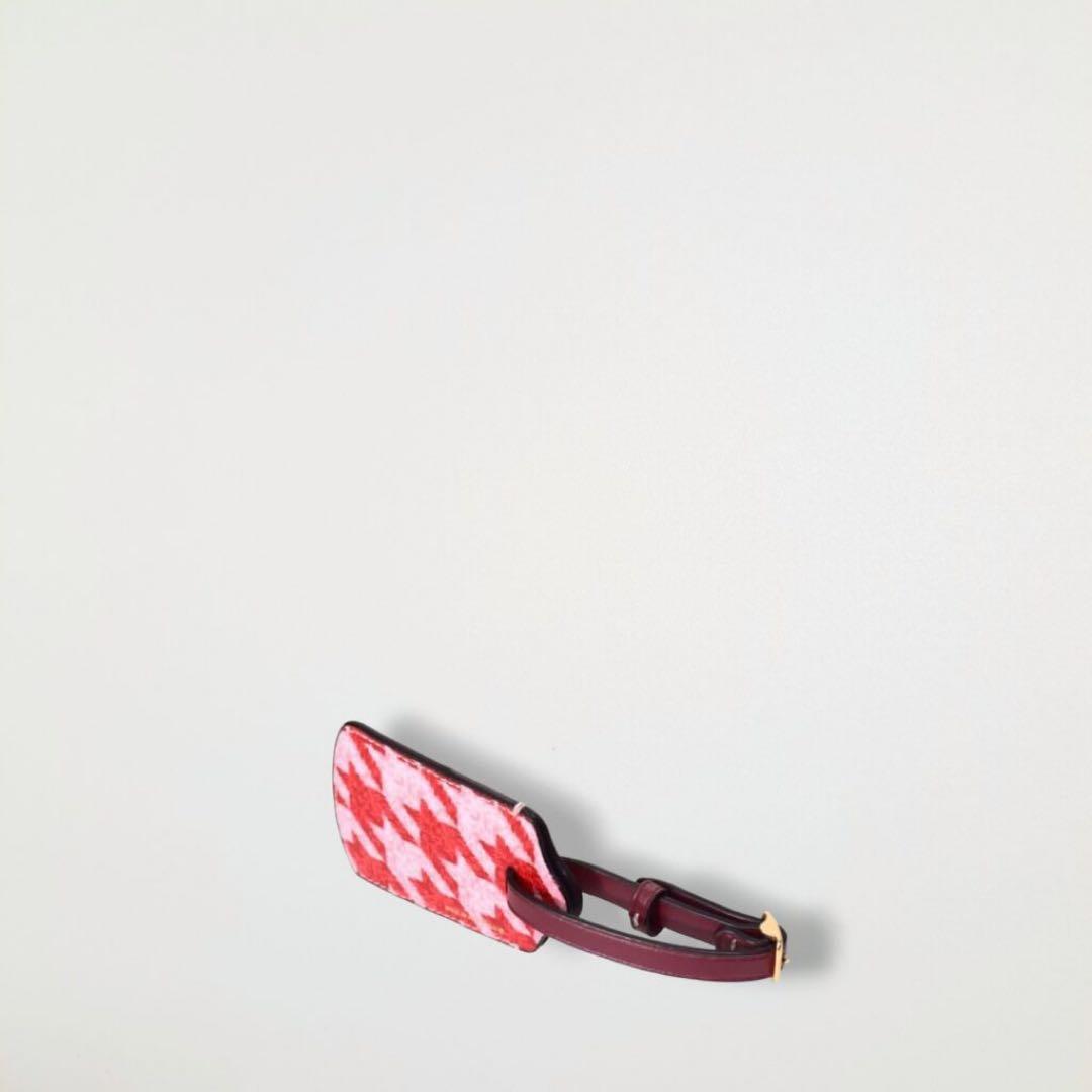 ☆NEW☆ Coach ラゲッジタグ 千鳥格子柄 荷物タグ ピンク レッド