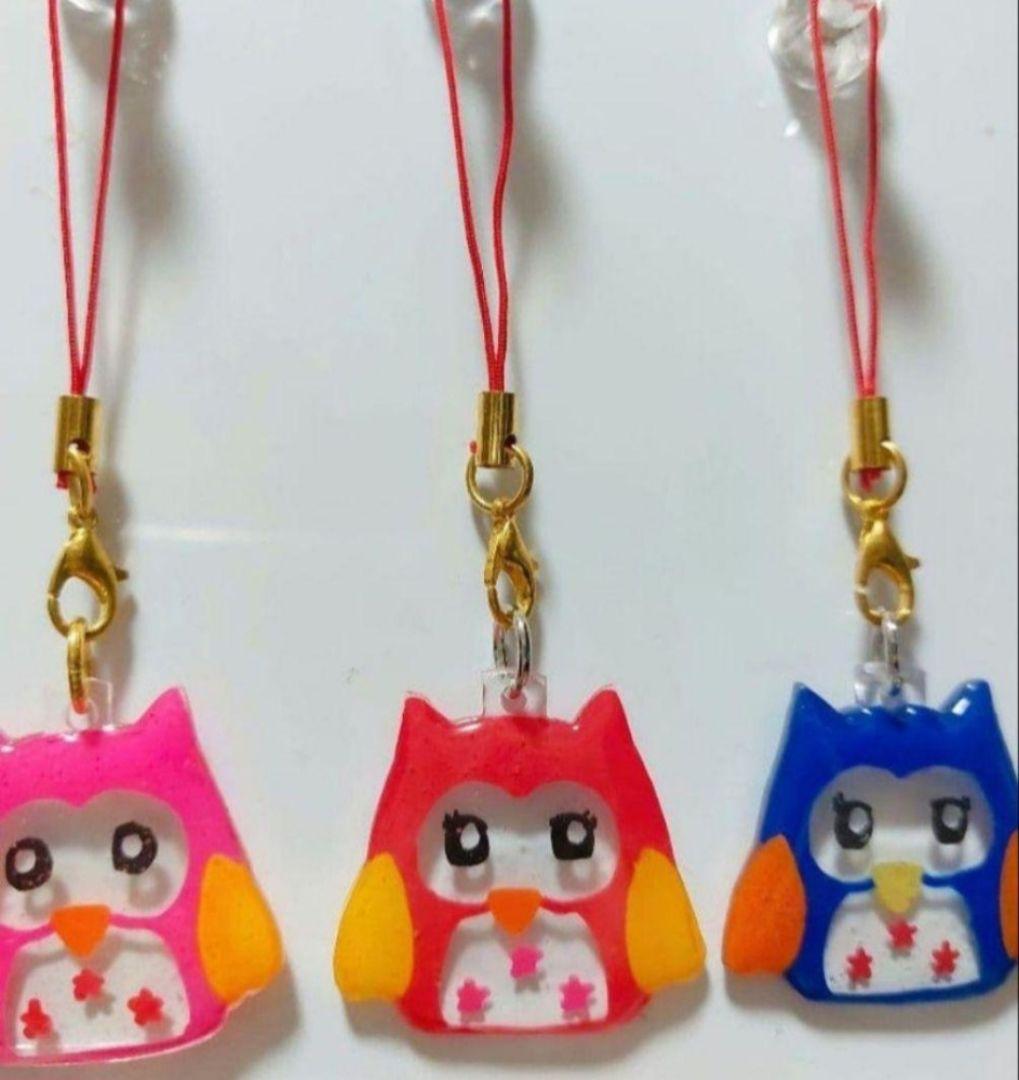 30個セットです⭐⭐ふくろうさん　レジン　ストラップ　カラフル　ハンドメイド