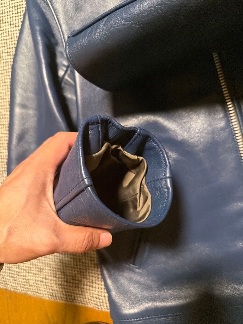 Addict Clothes AD-01 ネイビー ホースレザーライダース 36