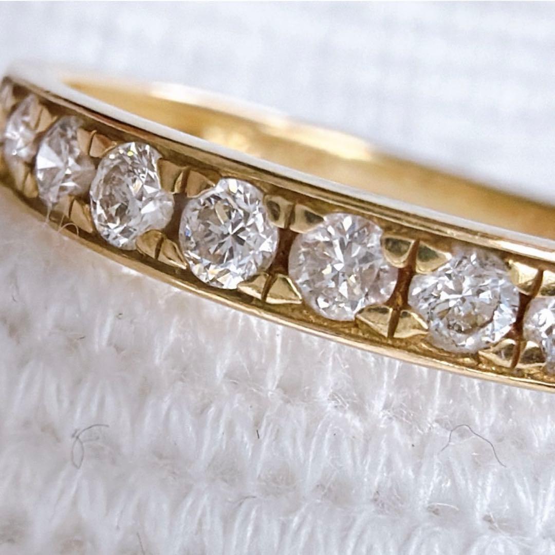 【E7265】 K18 天然ダイヤモンド 0.30ct ハーフエタニティ 13号