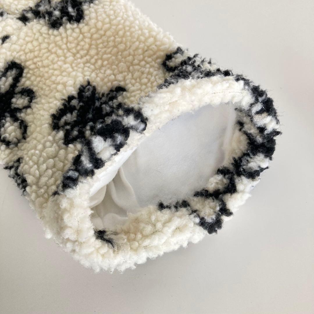 Lunetta ボアロンパース 花柄 M イタグレ アイボリー