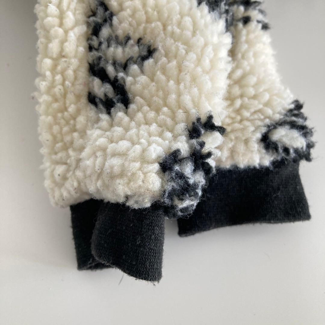 Lunetta ボアロンパース 花柄 M イタグレ アイボリー