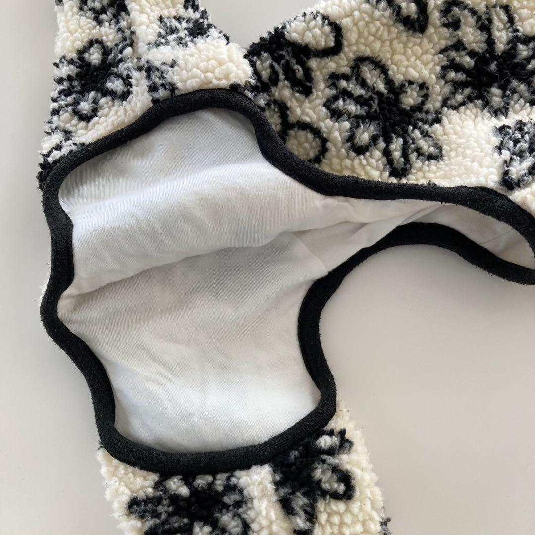 Lunetta ボアロンパース 花柄 M イタグレ アイボリー