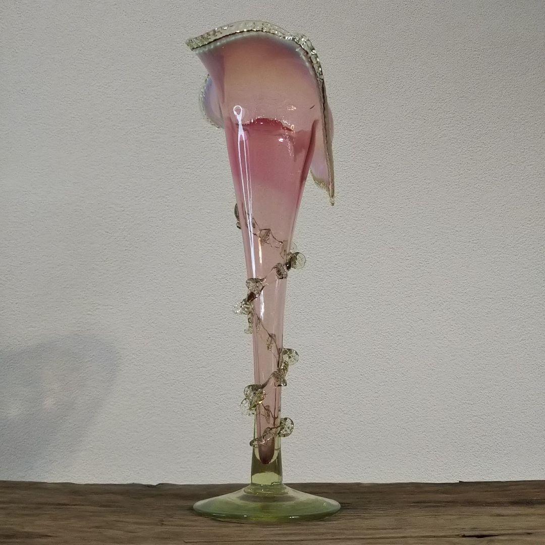 ガラス 西洋アンティークバセロン花器