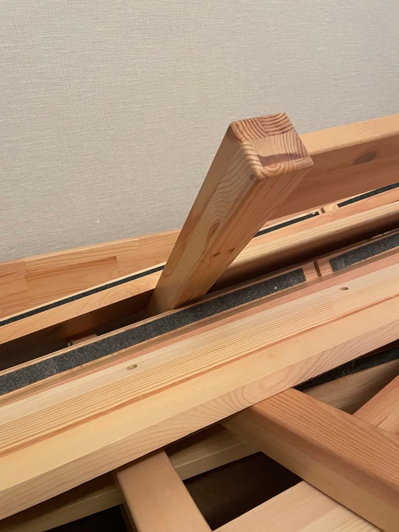 木製シングルベッドフレーム×2 引き出し×2