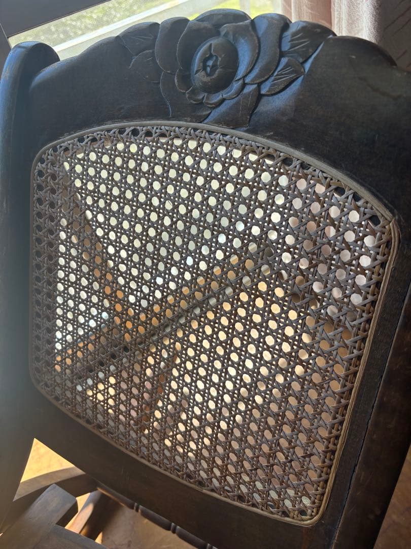 【折りたたみ可能‼️】木製ロッキングチェア ダークブラウン