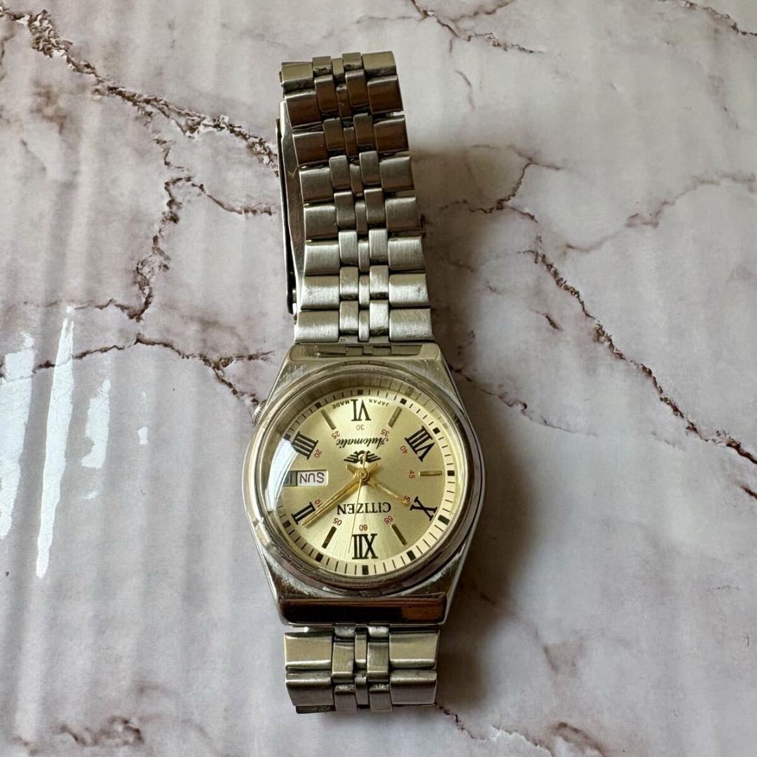 シチズン★オーバホール済★純正ベルト★自動巻デイデイト★アンティーク★70S