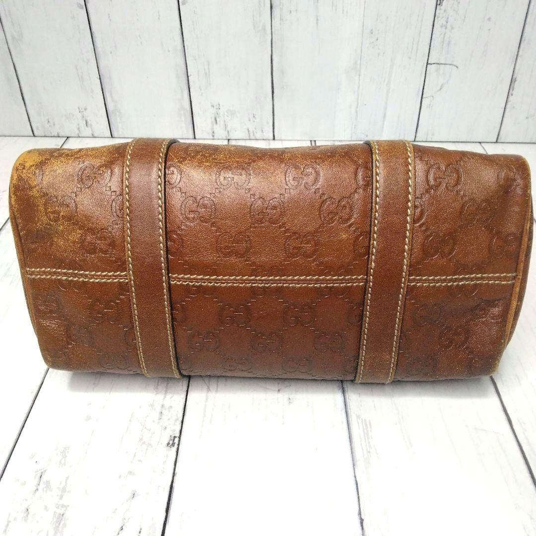 GUCCI ミニボストン　シマ　GGロゴ オールレザー　希少　総柄　493075