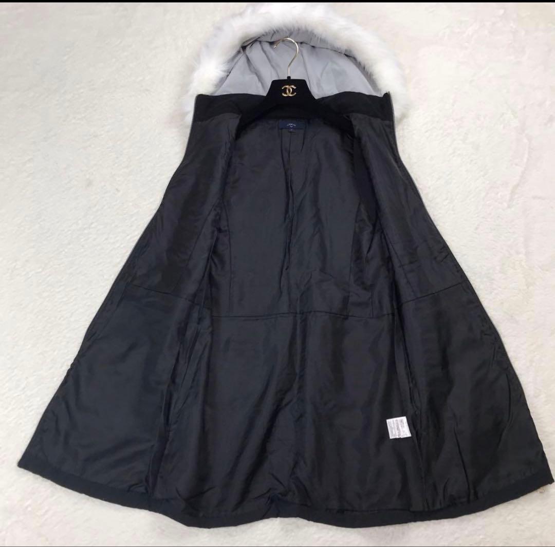 Callaway ダウンワンピース　ロングベスト 　黒　 フード取外し可 M