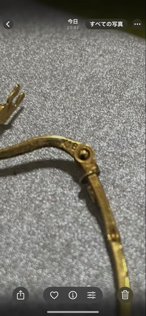 K10ゴールド フープピアス ポーチ付き　スタージュエリー