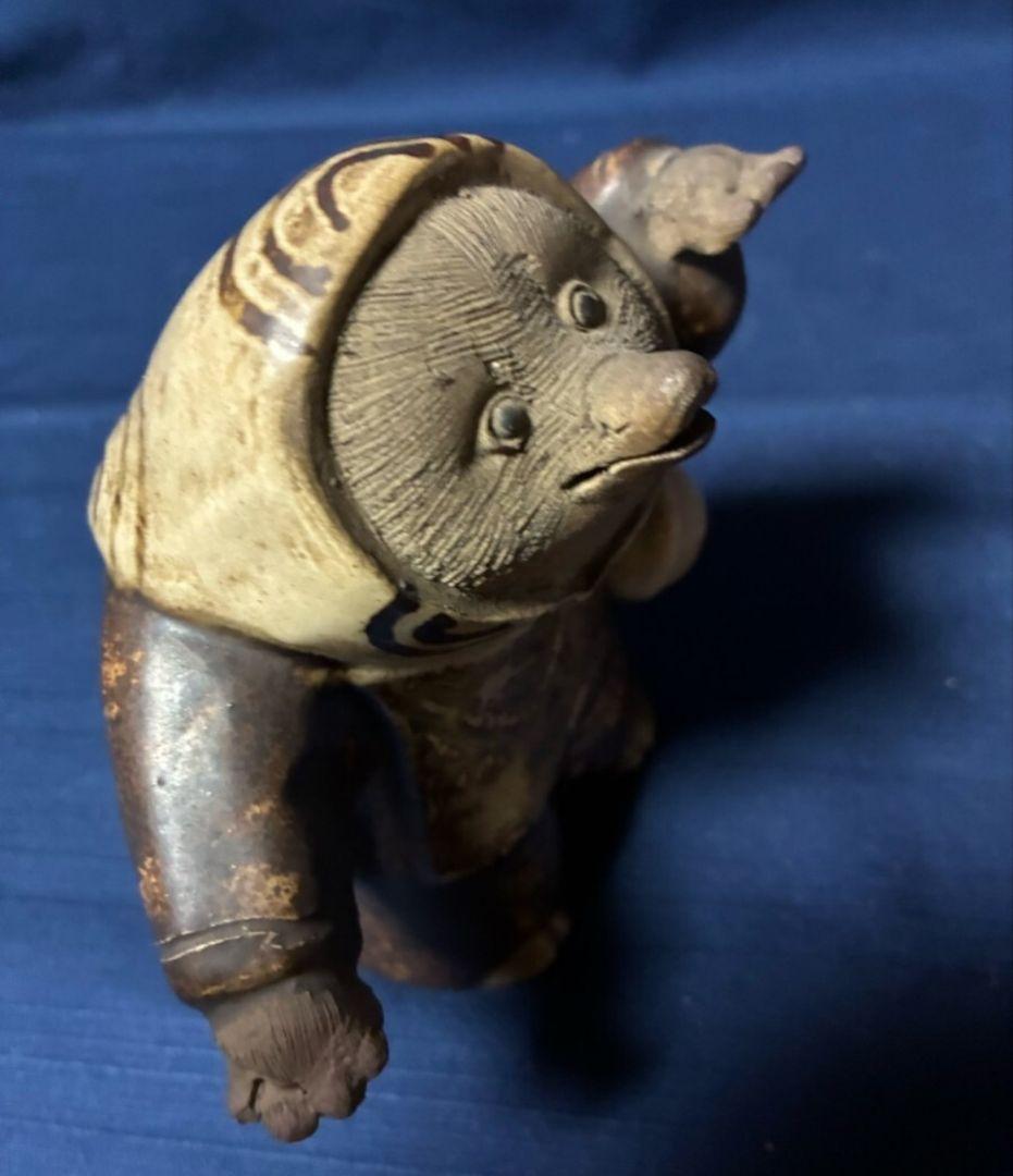 レア　道八和尚狸　仁阿弥道八　　京焼　H 12㎝W 12㎝重38g和尚　江戸時代