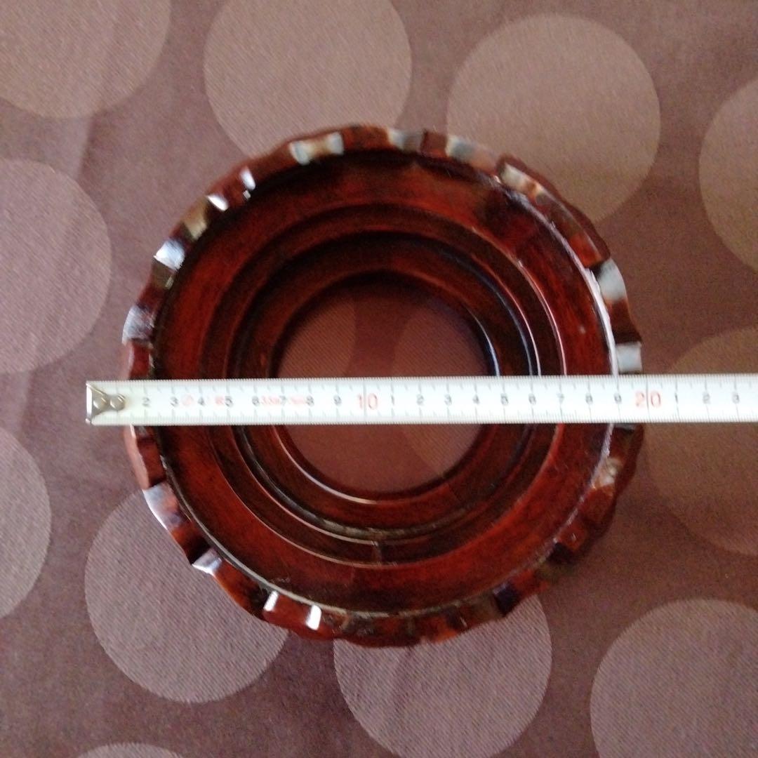陶磁器大器を乗せる安定した鑑賞台蓮華台座最高級天然唐木細工精製高級感のあるもの