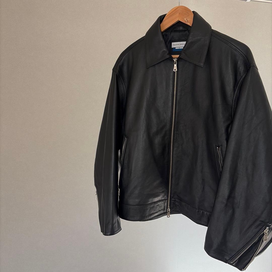 【25AW】メゾンスペシャル 新作レザーライダース 黒 未使用 39,600円