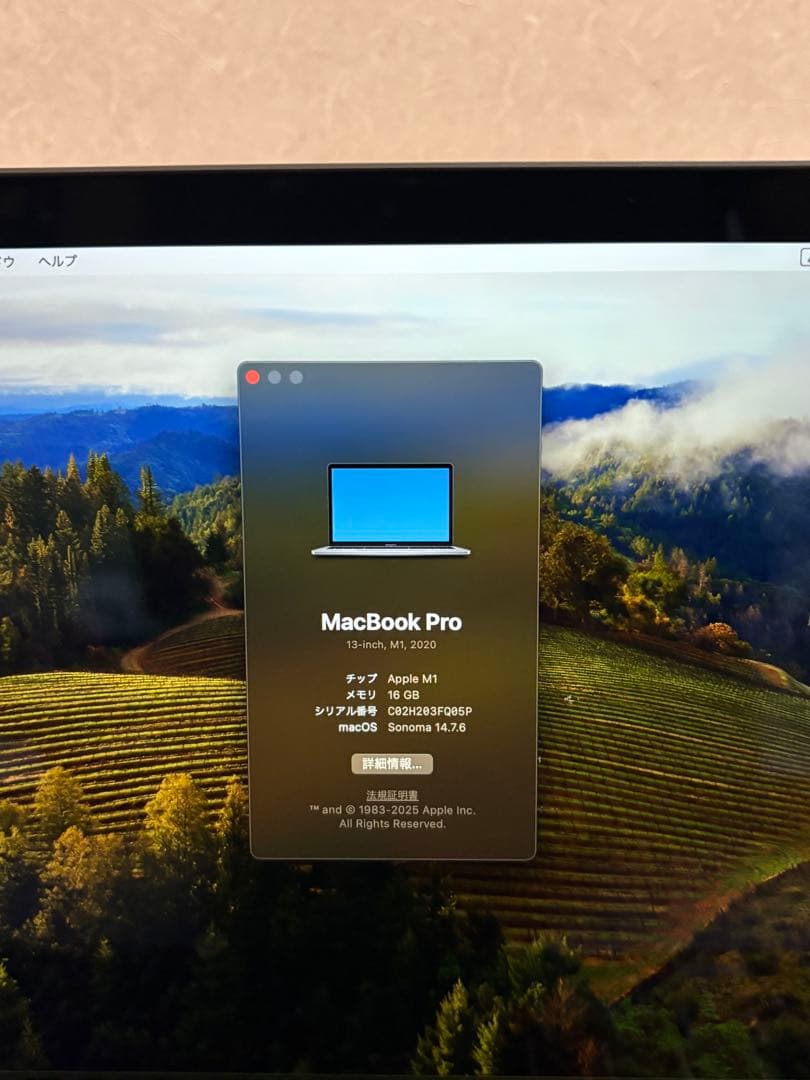 MacBook Pro M1 16GB/512GB 最大容量96%