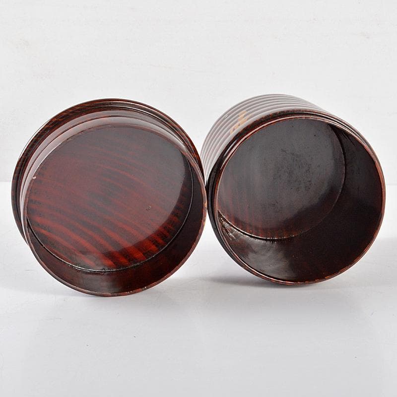 茶道具　加賀漆師　金城萬茂造　蕨蒔絵　烟草筒　煙草入　共箱　V　R5453