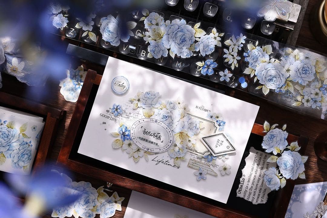 ⭐️SALE⭐️小白家文創《涧石蓝》海外マスキングテープ マステ 【2743】