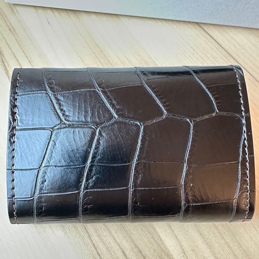 ワイルドスワンズ ポント クロコ ブラック【極美品】　小銭入れカバー付き