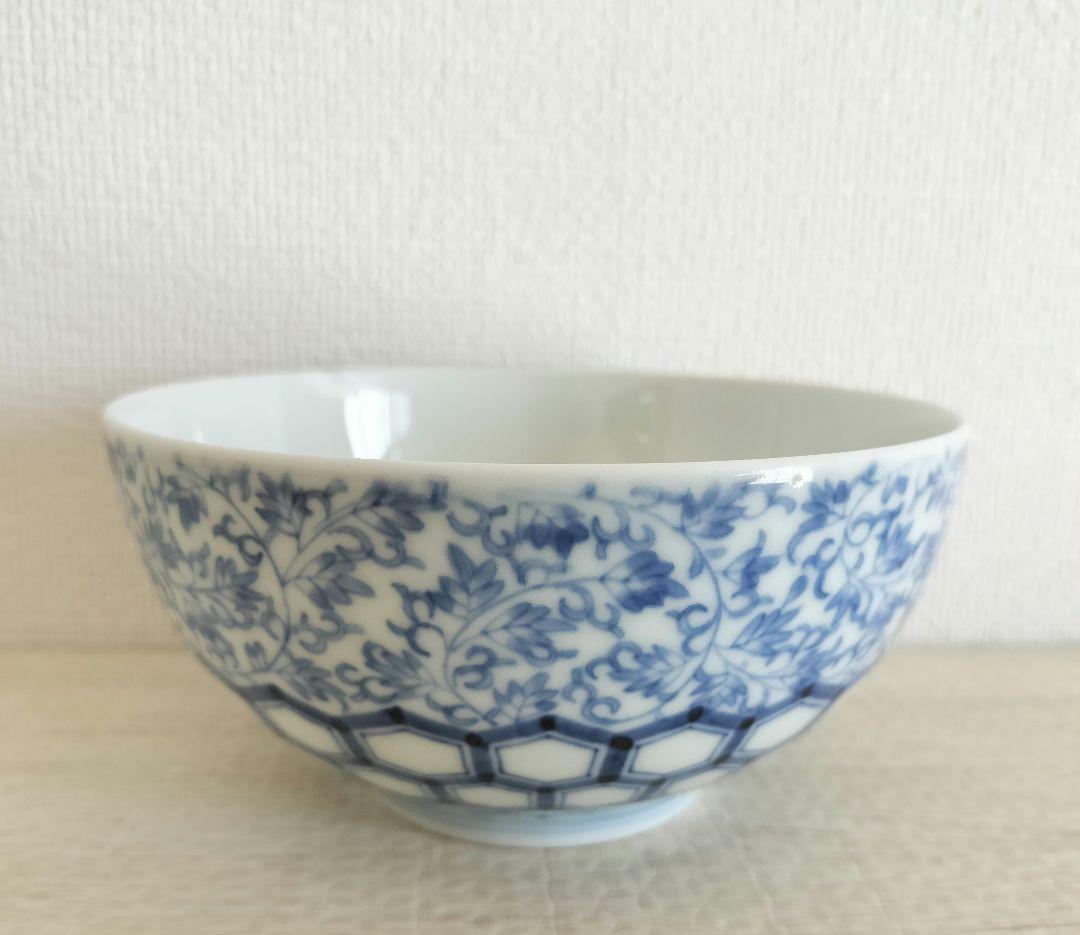 古伊万里　萩唐草　亀甲文向付・汲み出し茶碗