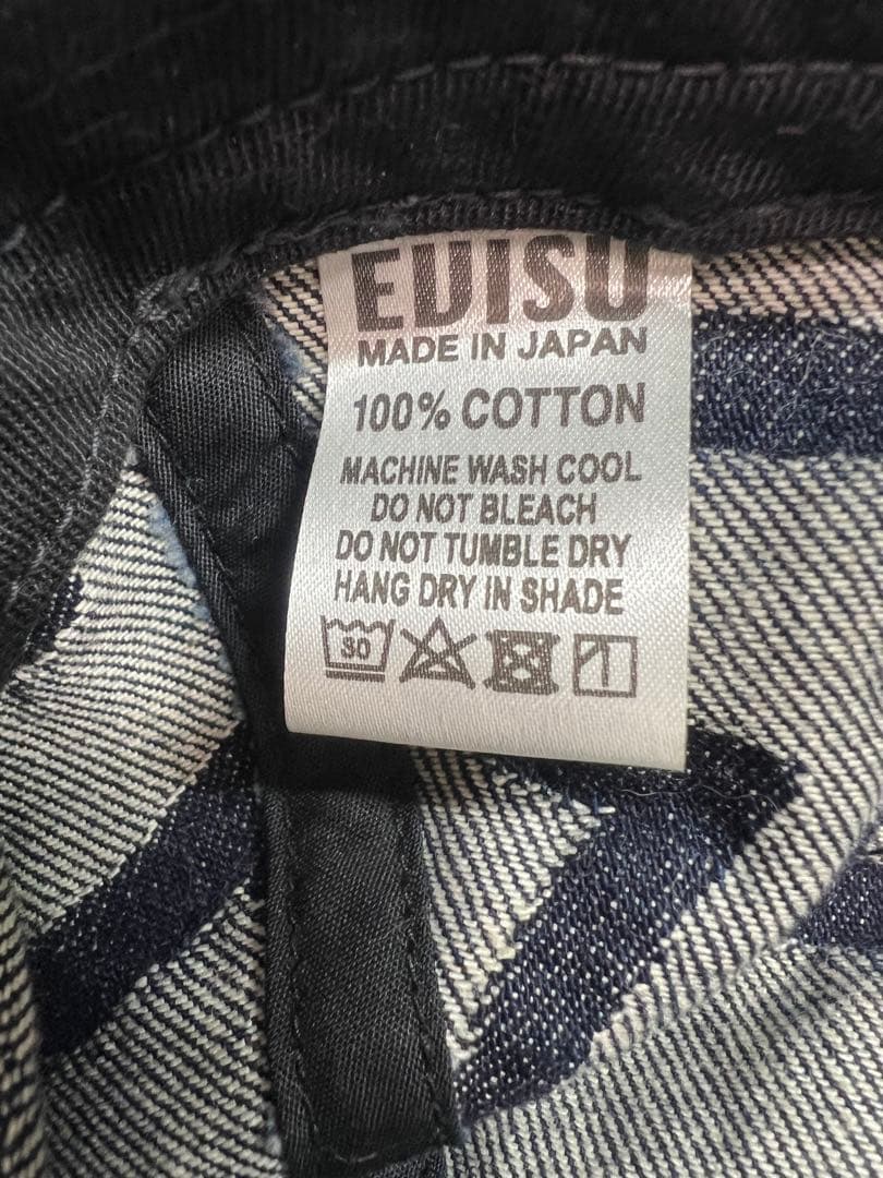 EVISU カモメ総柄キャップ　カモメ刺繍ポケット　白カモメ　白タブ　ジャガード