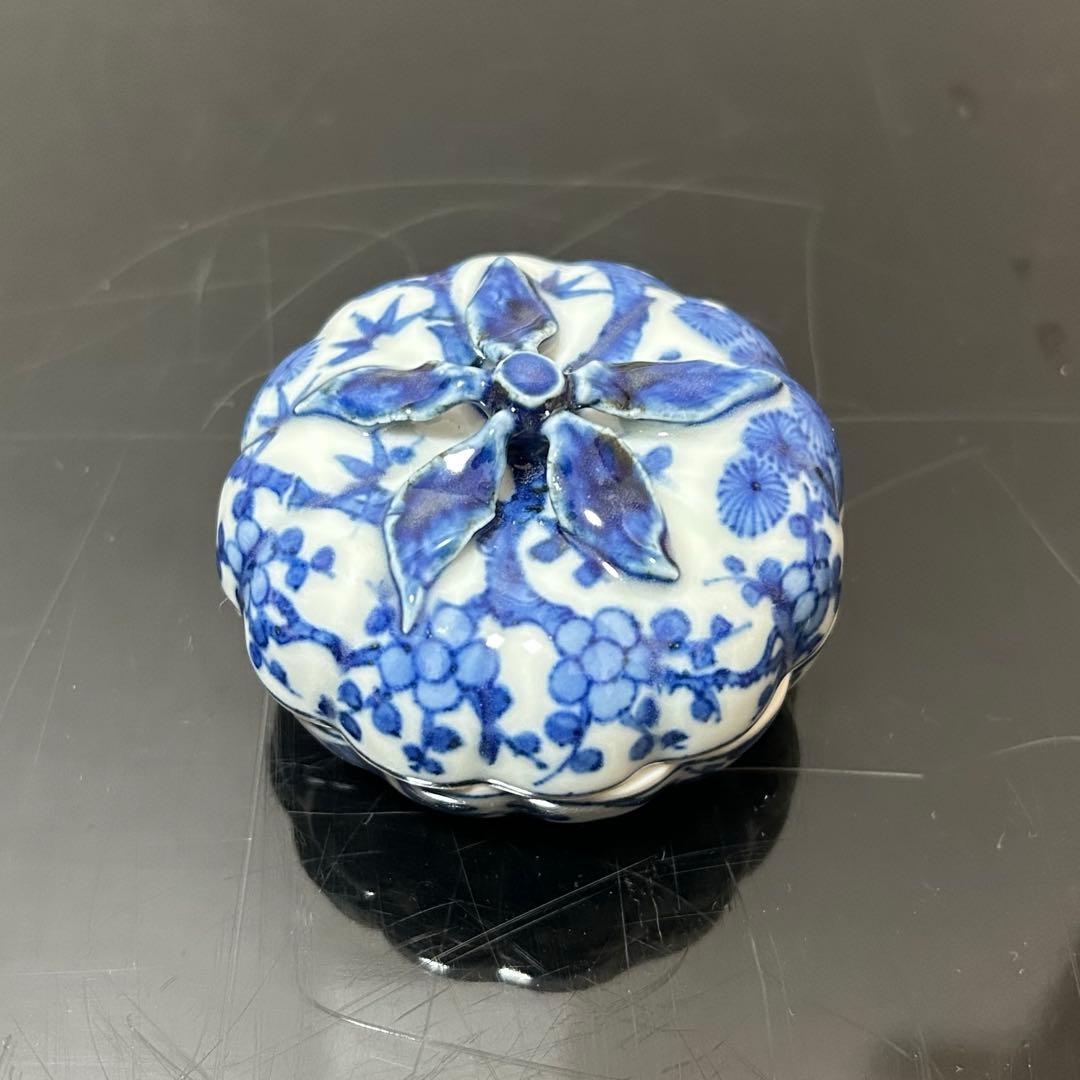 竹泉　染付蜜柑香合　茶道具懐石茶箱鵬雲斎坐忘斎淡々斎即中斎七事式而妙斎水指棗茶碗