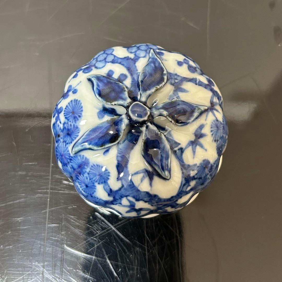 竹泉　染付蜜柑香合　茶道具懐石茶箱鵬雲斎坐忘斎淡々斎即中斎七事式而妙斎水指棗茶碗