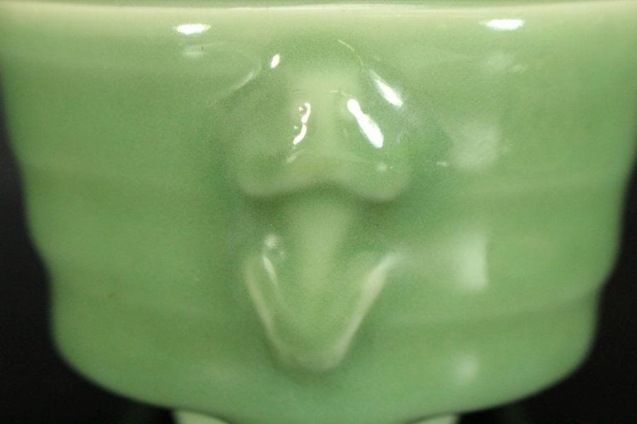 青磁 香炉 渓山作 京焼 591